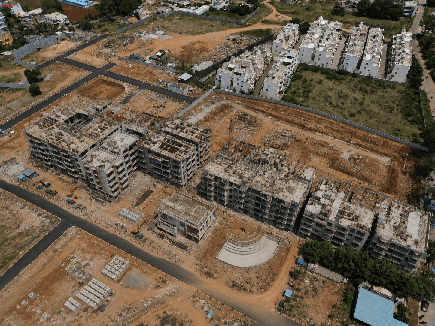 Actual construction progress photographed in August 2026